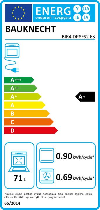 Label énergétique Bauknecht BIR4 DP8FS2 ES
