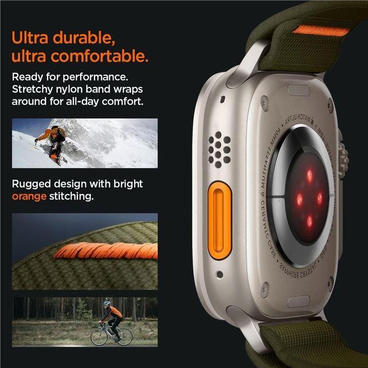 Actual product image Spigen Fit Lite Band for Apple Watch Series 42, 44, 45, 49 mm - khaki (42 mm, 44 mm, 45 mm, 49 mm, Nylon, Fabric, Stainless steel)