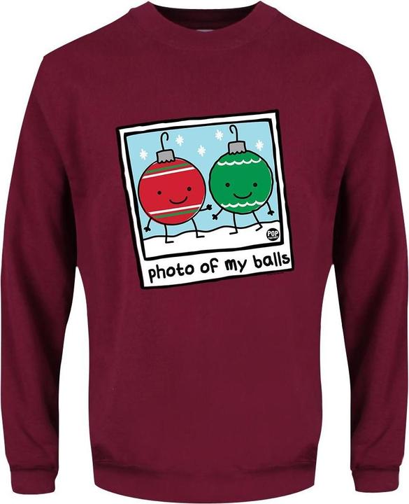 Pop Factory Photo Of My Balls Sweatshirt weihnachtliches Design (L)