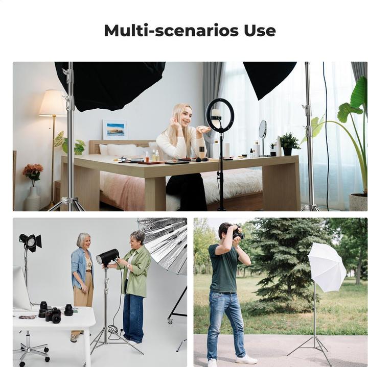 Image du produit K&F Concept 2,8m photographie stand de lumière Spring Buffer Heavy Duty Stainless Steel Stand (10 kg)