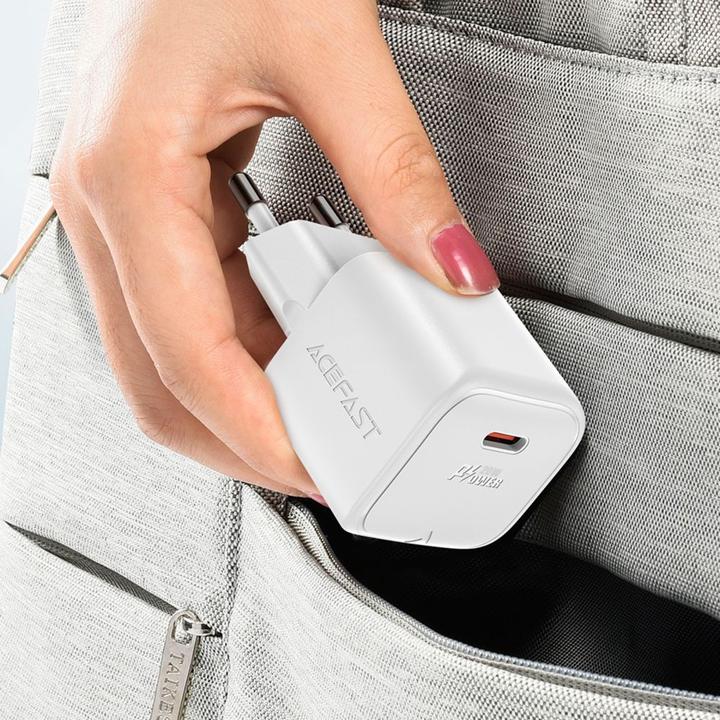 Immagine prodotto Acefast Caricatore da muro A73 Mini PD 20W GaN + cavo USB-C - bianco (20 W)