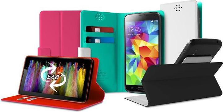 Actual product image Puro Uniwallet Bi-Color - Universal 360 ° swivel case with card slots, dydis XXL (balta) (Universal)