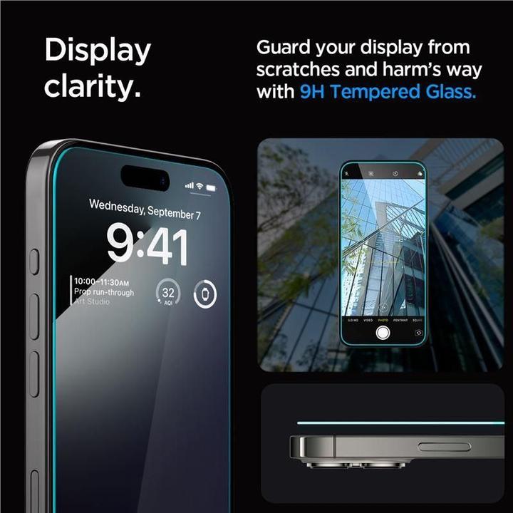 Actual product image Spigen Glas.TR EZ Fit (1 Piece, Apple iPhone 15 Pro Max)