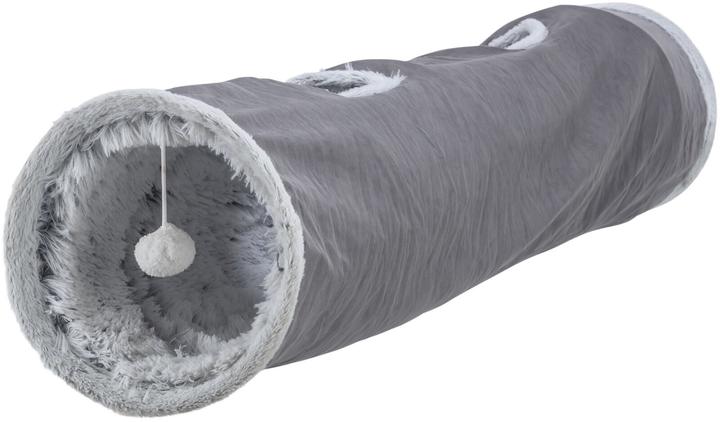 Actual product image Trixie Cat Play Tunnel Harvey, ø 27 × 116 cm, Grey (Cat ball toy)