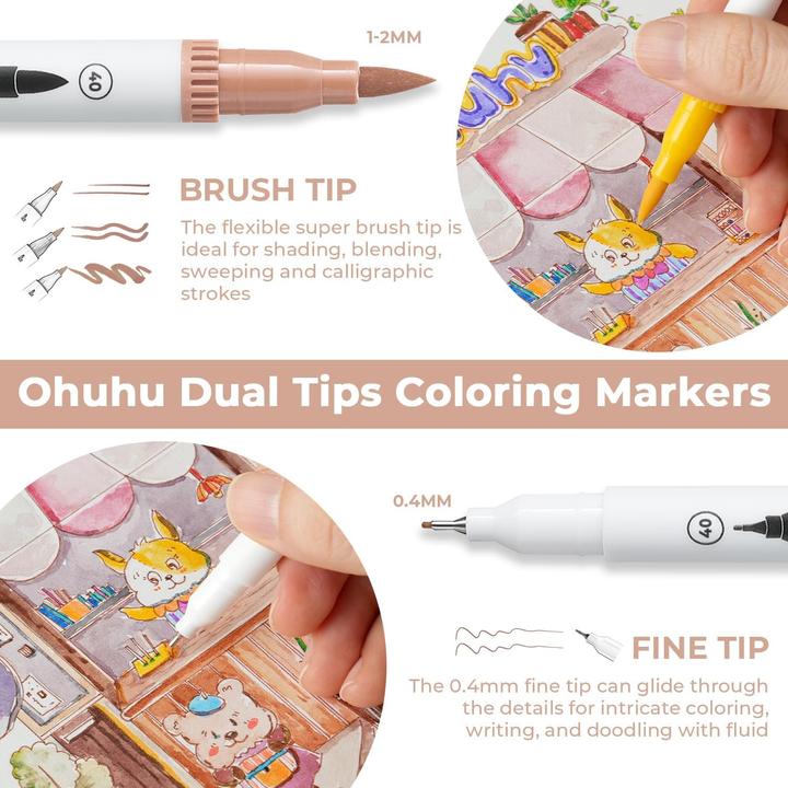 Ohuhu Maui Pinselstifte (120 Stk.) WHI (Multicoloured, 120 x)