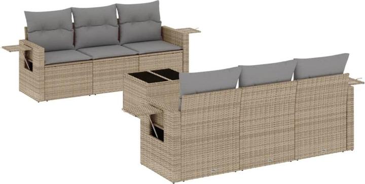 Produktbild VidaXL Gartenmöbel Sofa Garnitur Gartengarnitur Garten Sitzgruppe 7-tlg. Beige
