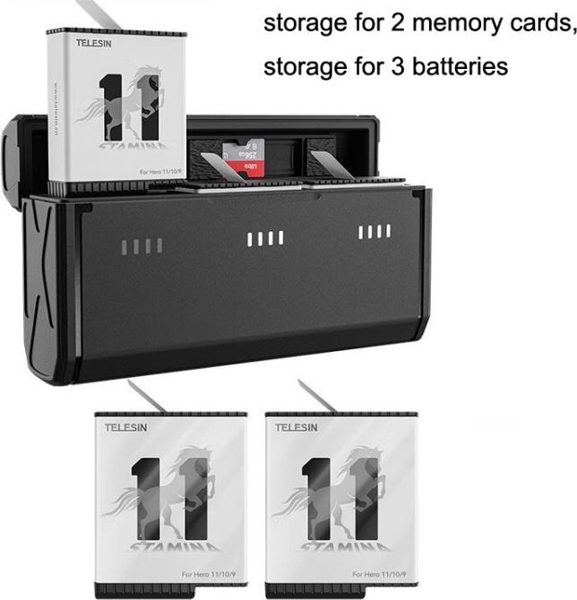 Actual product image Telesin Akku Ladestation (GoPro Hero 11, GoPro Hero 9, GoPro Hero 12, GoPro Hero 10)