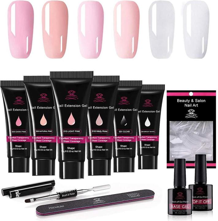 Makartt Poly Nagel (Set, 001 Clear, 008 Natural Pink, 009 Dark Pink)