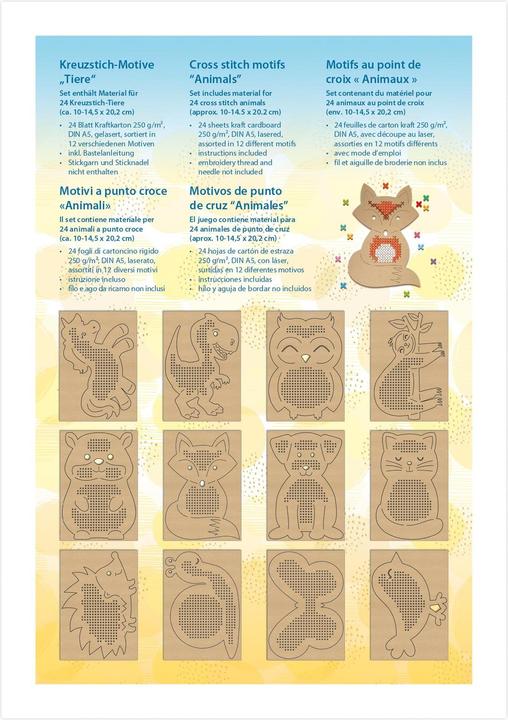 Produktbild Ursus Stickset Kreuzstich Tiere 12 Motive