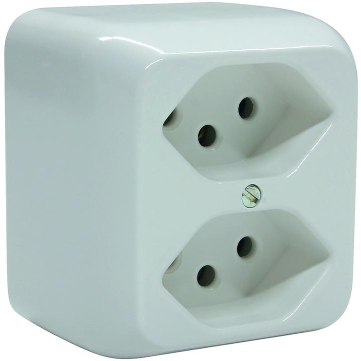 Mica AP Steckdose 2xT13 weiss
