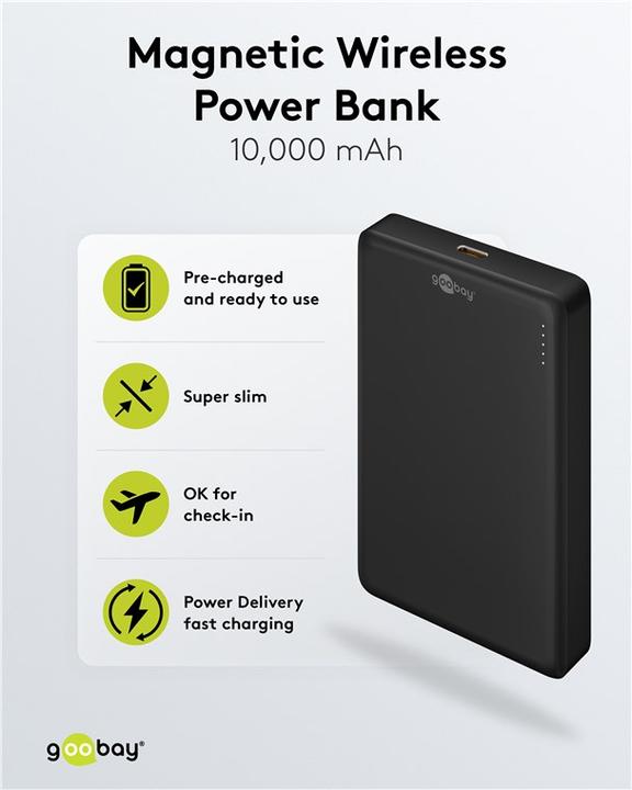 Produktbild Goobay Magnetische Wireless Powerbank 10.000 mAh (10000 mAh, 20 W)