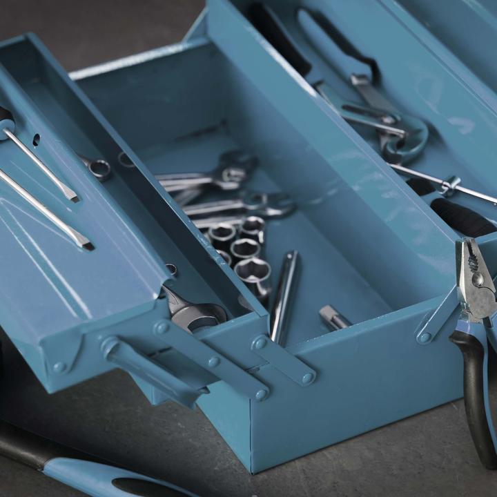Actual product image Wiltec Tool Box with 7 Compartments Made of Cold Rolled Steel 530 x 200 x 250 mm