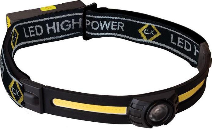 Actual product image C.K Magma Headlamp, LED, rechargeable, 400lm, IP57 / IK07, black/yellow (400 lm)