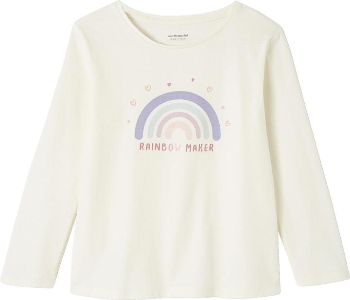 Produktbild Vertbaudet Mädchen Schlafanzug mit Flanellhose, Regenbogen (110)