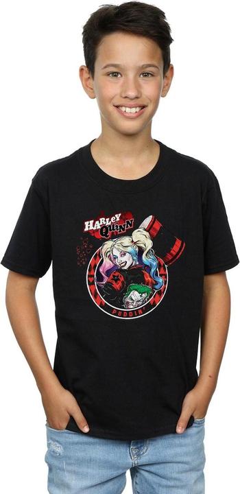 Actual product image Boys Harley Quinn Joker Patch T-Shirt (140, 146)