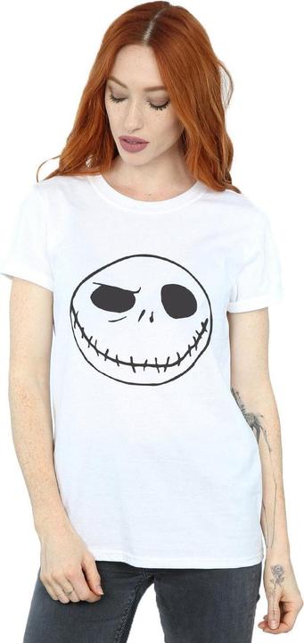 Actual product image Disney Womens/Ladies Nightmare Before Christmas Jack's Big Face Cotton Boyfriend T-Shirt (3XL)