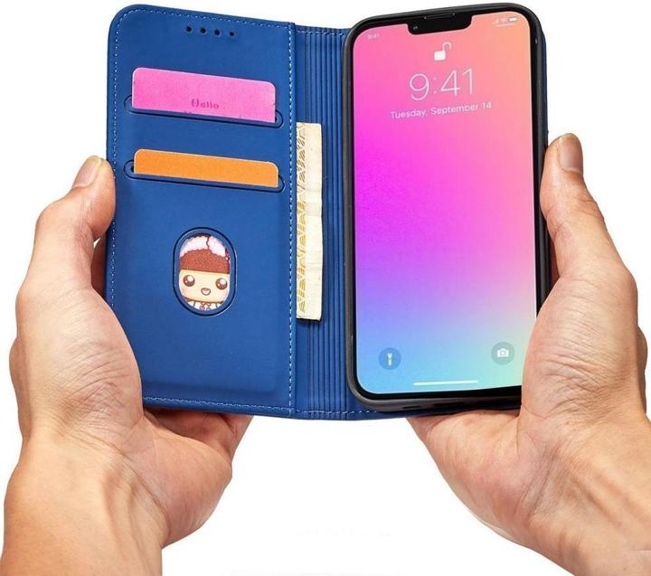 Produktbild Hurtel Magnet Card Case for iPhone 13 Pro cover card wallet card stand blue (Apple iPhone 13 Pro)