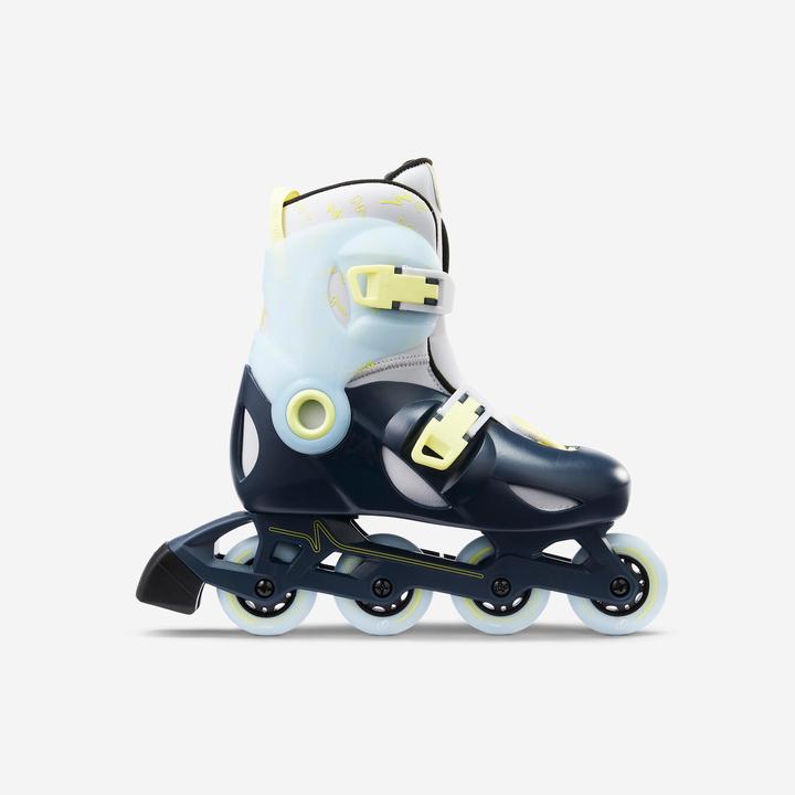Oxelo Play 5 Kids' Inline Skates - Blue/Lemon yellow