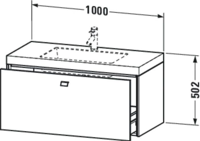 Produktbild Duravit Waschtischunterbau BRIOSO 502x1000x480mm m WT Vero Air G. chr o HL