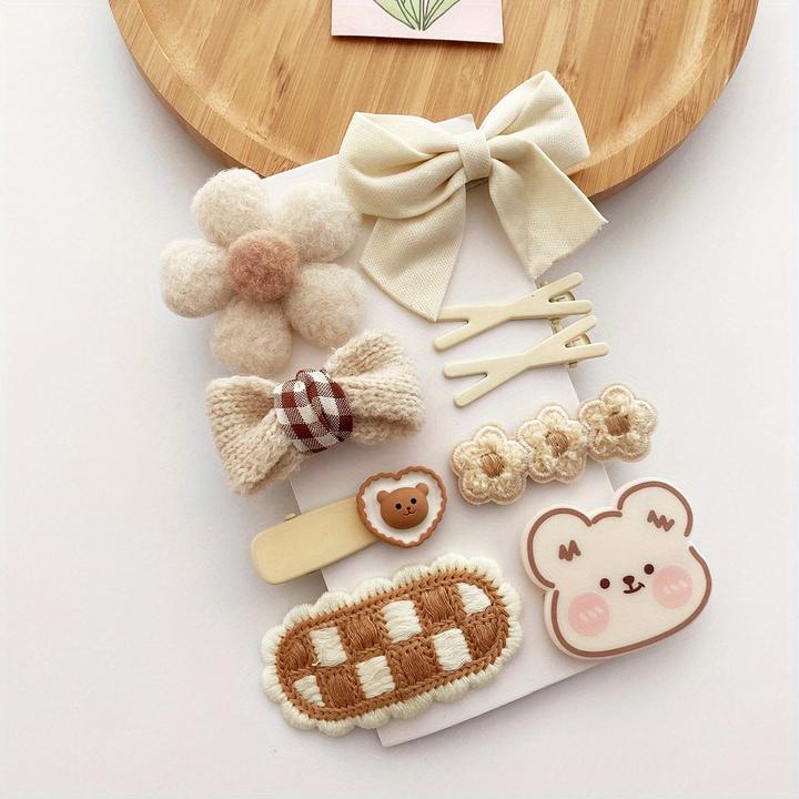 Immagine prodotto Activity Board 9/10pcs Carino Cartoon Plush Hair Clips Hair Tie Set Accessori Decorativi per Capelli (10 pz.)