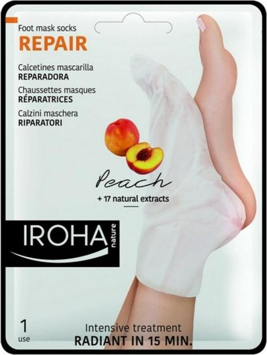 Actual product image Iroha Nature Nature - Foot Mask Socks Repair Peach (Foot mask, 9 ml)