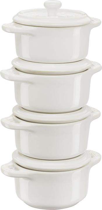 Image du produit Staub Cocotte 10 cm Set 4 pcs. ronde, blanc, céramique (10 cm, Ensemble de casseroles et de poêles de cuisson, Céramique)