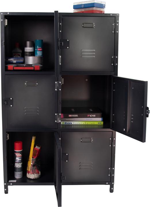 Image du produit Vieille armoire en métal avec 6 portes verrouillables (75 cm, 120 cm)
