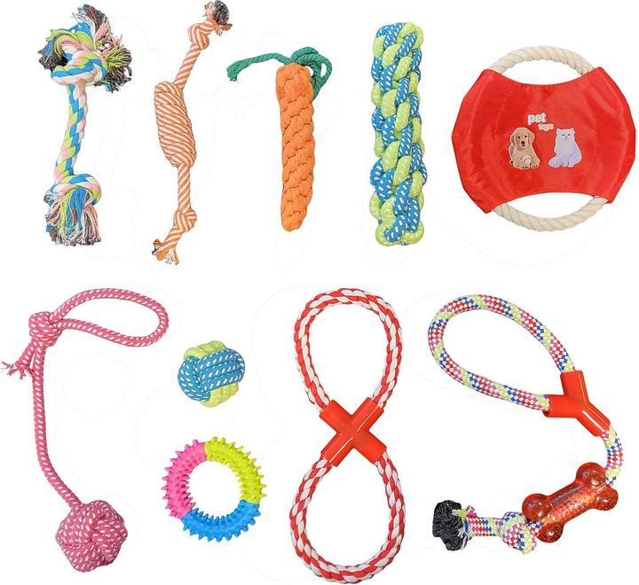 Produktbild JTI 10er-Pack Spielzeug für Hunde und Katzen (Kauspielzeug Hund)