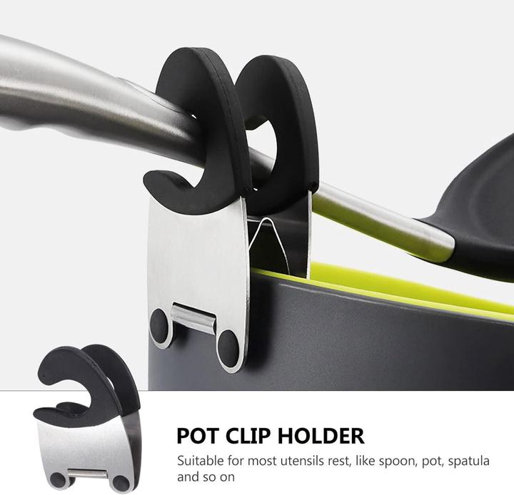 Actual product image ASMI Stainless steel silicone pot and wooden spoon holder