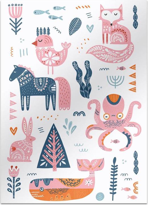Produktbild Juniqe Patchwork Animals - Kinderzimmer & Kunst für Kinder (Geschenkpapier, 3 x)