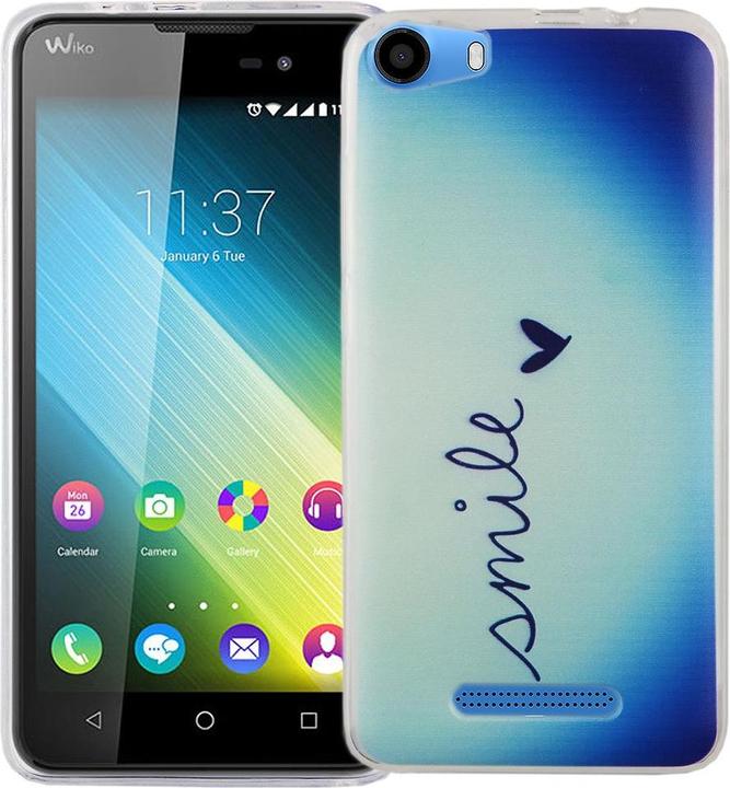 Actual product image König Design Mobile Case for Wiko Lenny 2 Smile Blue Case Cover Motif Slim TPU Case (Lenny 2)