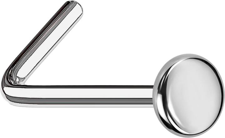 Produktbild Star Piercing Nasenstecker gewinkelt silber mit Teller (Titan G23, ohne Messing)