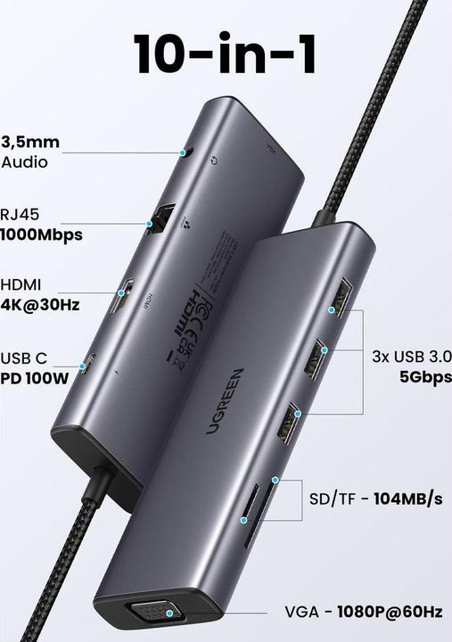 Produktbild Ugreen Hub (USB-C, 10 Ports)