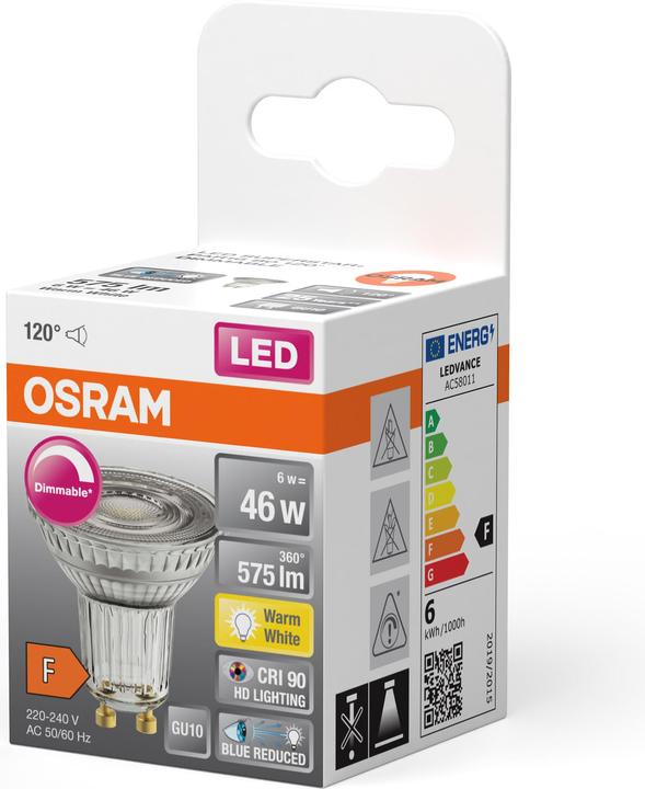 Actual product image Osram GU10 reflector - Par16 (GU10, 6 W, 575 lm, 1 x, F)
