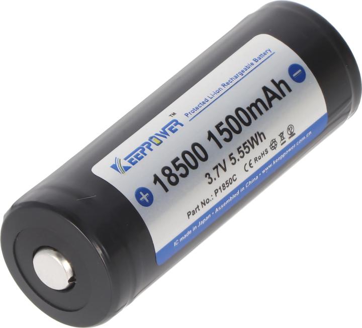 Actual product image Keeppower Battery 18500 protected (1 pcs., 18500, 1500 mAh)