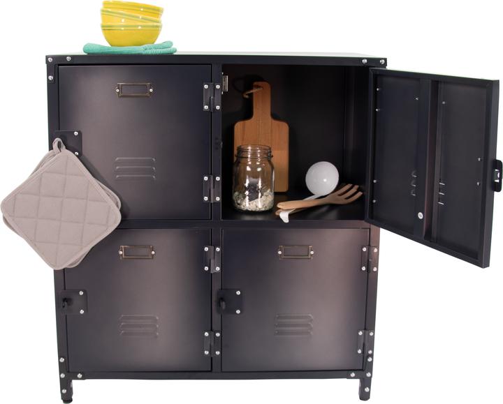 Immagine prodotto Armadio vintage in metallo con 4 porte con serratura (75 cm, 82.50 cm)