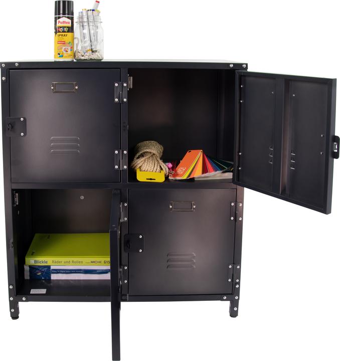 Immagine prodotto Armadio vintage in metallo con 4 porte con serratura (75 cm, 82.50 cm)