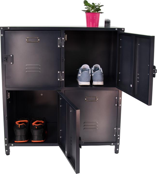 Immagine prodotto Armadio vintage in metallo con 4 porte con serratura (75 cm, 82.50 cm)