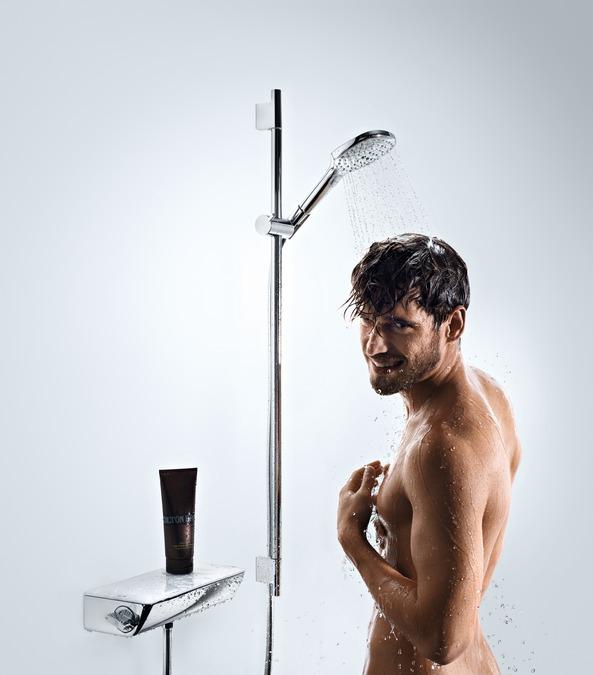 Actual product image hansgrohe Raindance Select E shower set 120 3 spray types with shower rod 90 cm and soap dish