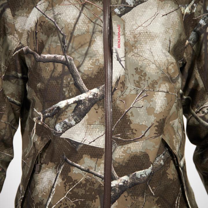 Actual product image Solognac Hunting jacket rain jacket 500 ladies low noise camouflage