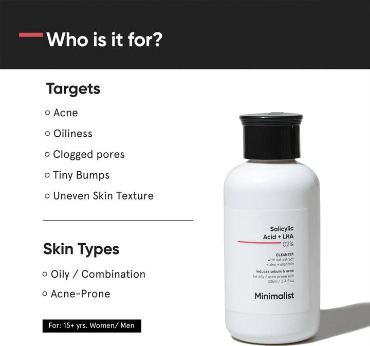 Actual product image Minimalist Salicylic Acid + LHA 02% Cleanser (100 ml)
