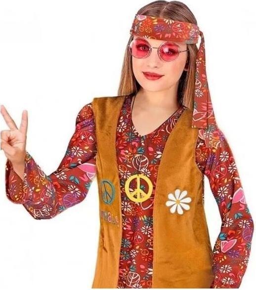 Produktbild Widmann HIPPIE (Kleid, Weste, Stirnband, Stiefelüberzieher mit Fransen), 128 cm / 5-7 Years (128)