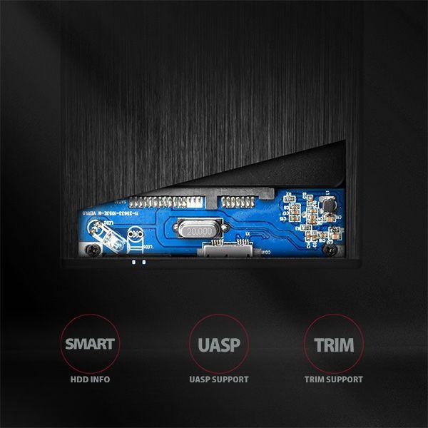 Actual product image Axagon EE25-XA6 - HDD / SSD Enclosure - 2.5 Inch - SATA - Serial ATA II - Serial ATA III (2.5")