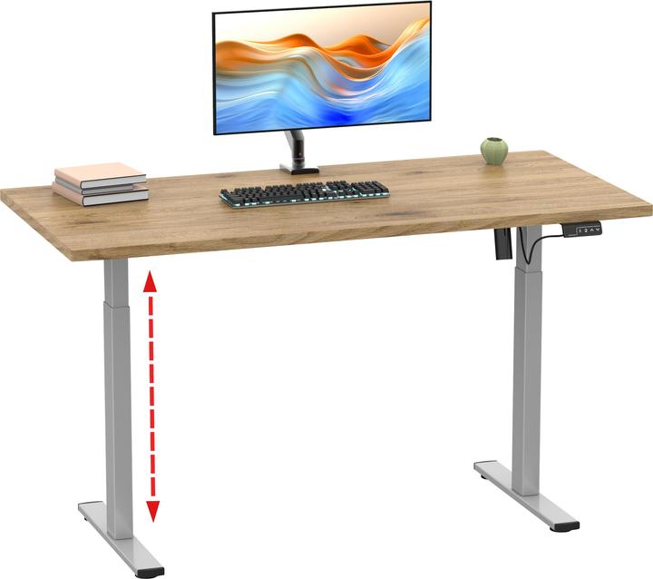 Produktbild VCM Schreibtisch verstellbar Lona 110x80 si (110 x 80 x 120 cm)