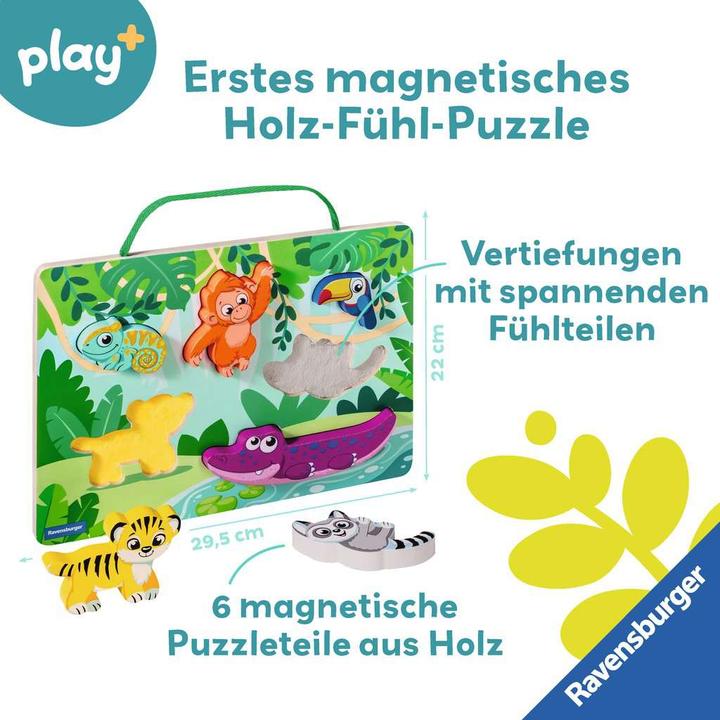 Produktbild Ravensburger Magnetisches Holz-Fühl-Puzzle: Dschungel (6 Teile)