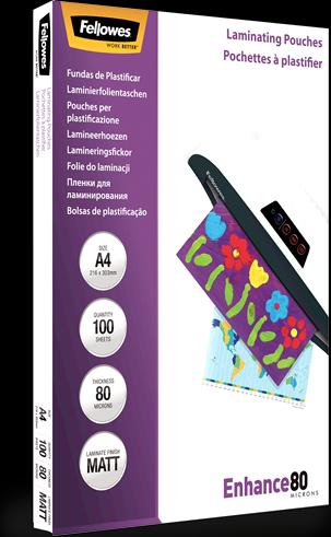 Actual product image Fellowes Enhance 80 (A4, 100 Piece, 80 µm)