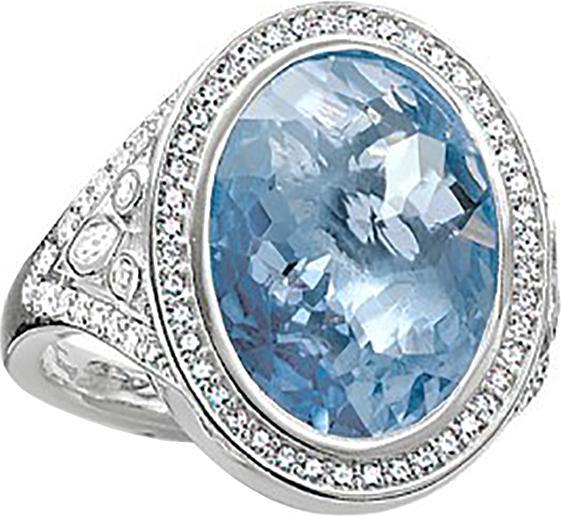 Produktbild Thomas Sabo Ring hellblau und Zirkonia weiss TR2022-059-1 (50, 925 Silber)