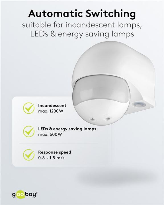 Actual product image Goobay Surface-mounted Pir motion detector (12 m)