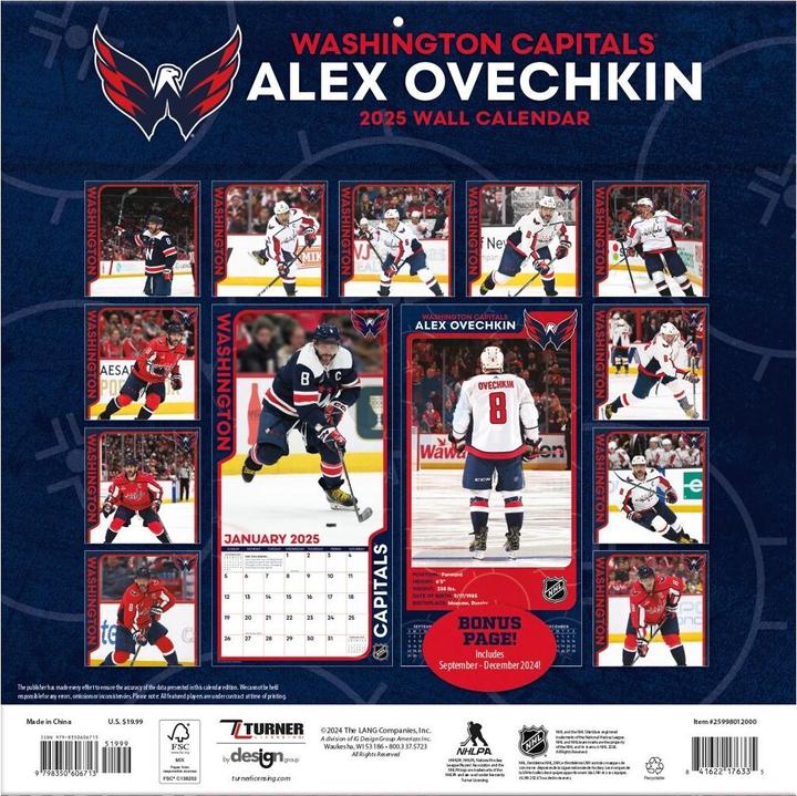 Produktbild NHL - Washington Capitals - Alex Ovechkin - 30.5 x 30.5 cm Spieler-Wandkalender 2025 (30.5 x 30.5 cm, Französisch, Italienisch, Spanisch, Deutsch, Englisch)