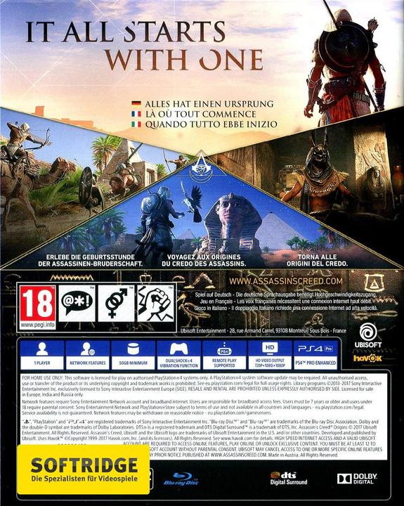 Produktbild Ubisoft Assassin's Creed: Origins (PS4, EN)